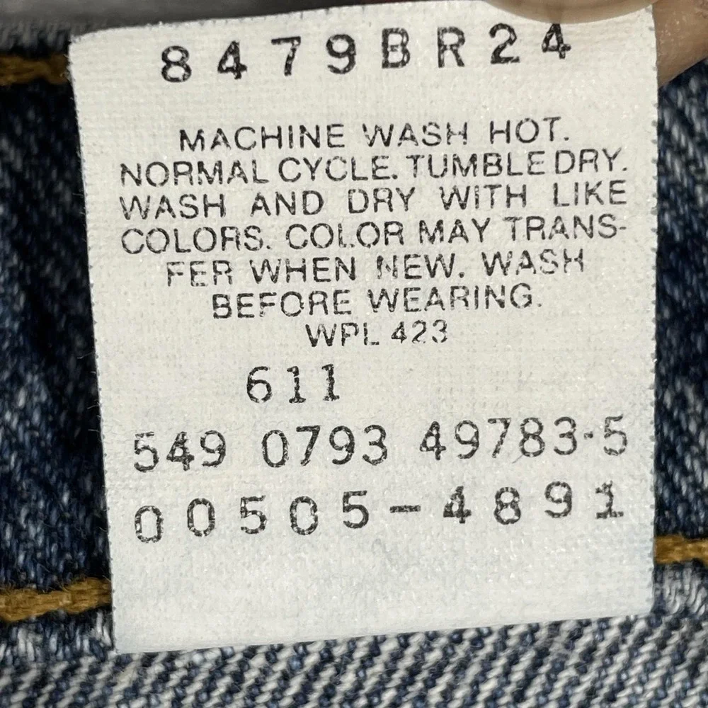 Vintage Levis 505 Jeans Mens 42x30 Medium Wash Straight Leg Made in USA Blue